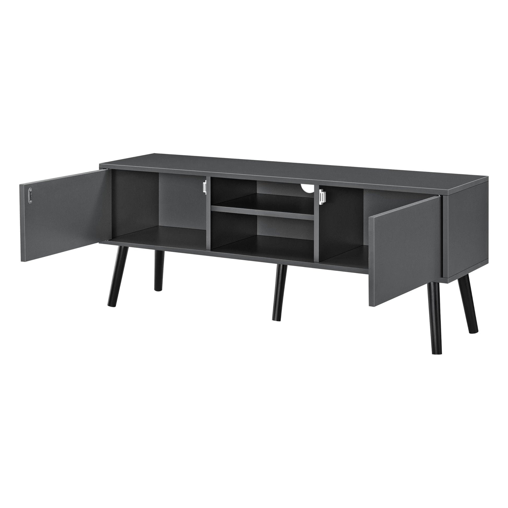 In And OutdoorMatch Antoinette-meubel Krystine - 120x29,5x46,5 cm - Donkergrijs - Spaanplaat en Hout - Stijlvol design TV cabinet