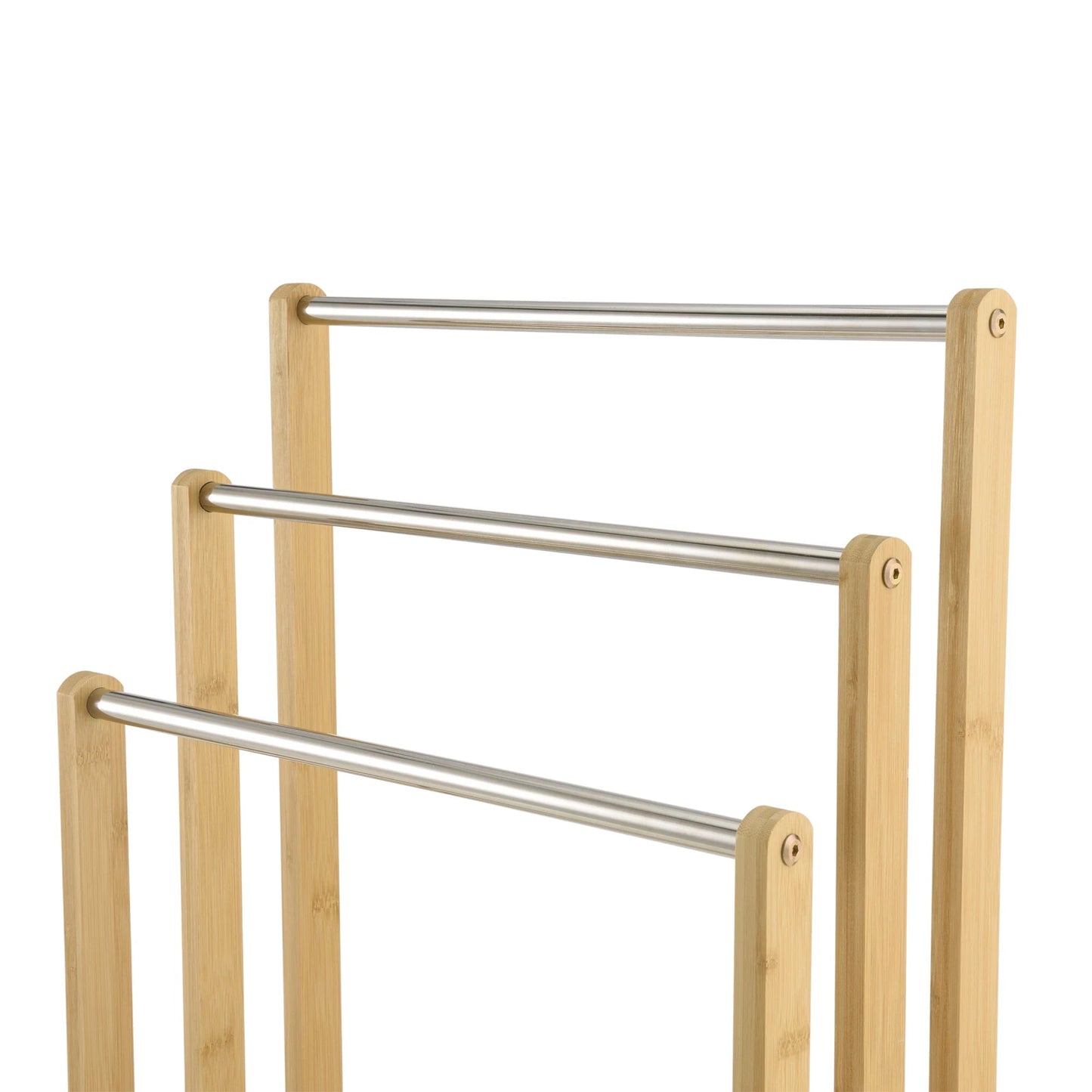 In And OutdoorMatch Bamboe Handdoekenrek Macie - Vrijstaand - 46x24x84 cm - RVS - Minimalistisch Design towel rack