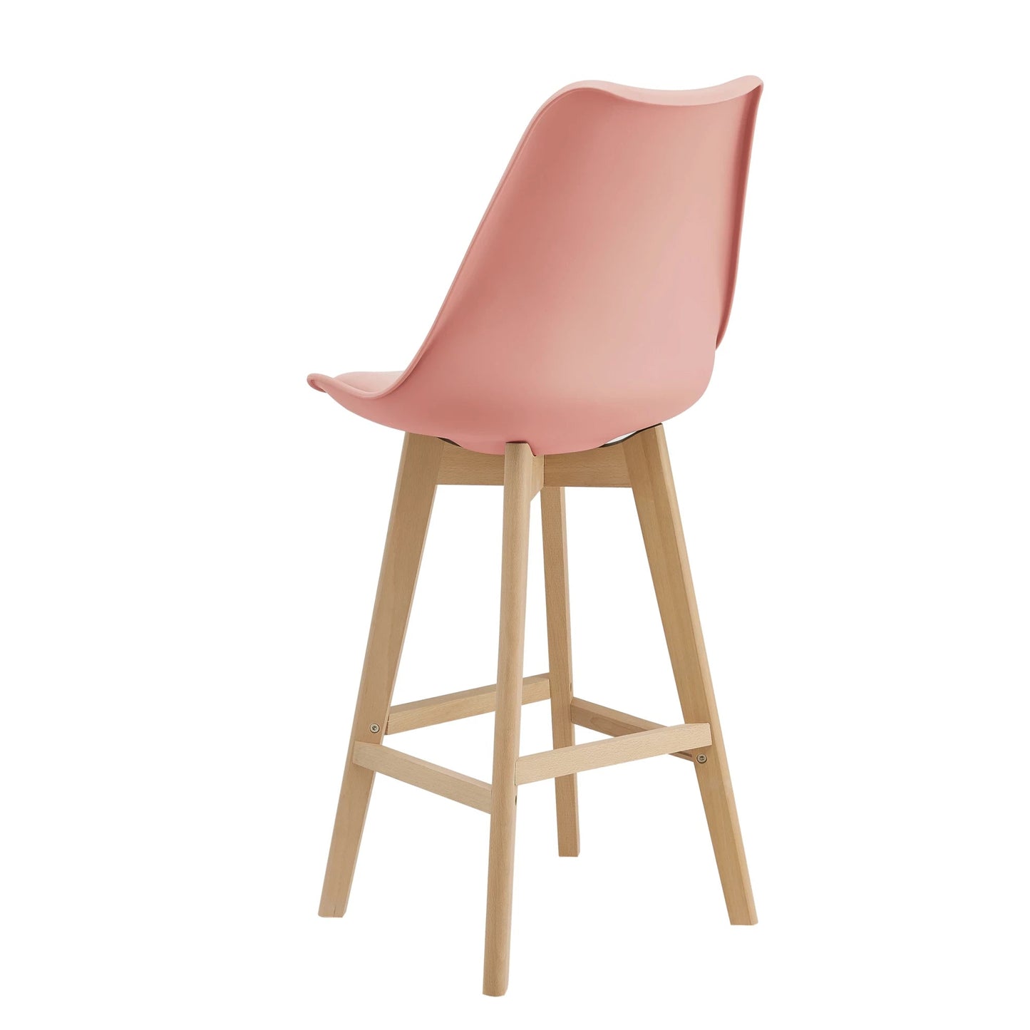 In And OutdoorMatch Barkruk Dorris - Set van 6 - Imitatieleer en Beuken - 105x48x58 cm - Roze - Modern Design Barkrukken / hocker