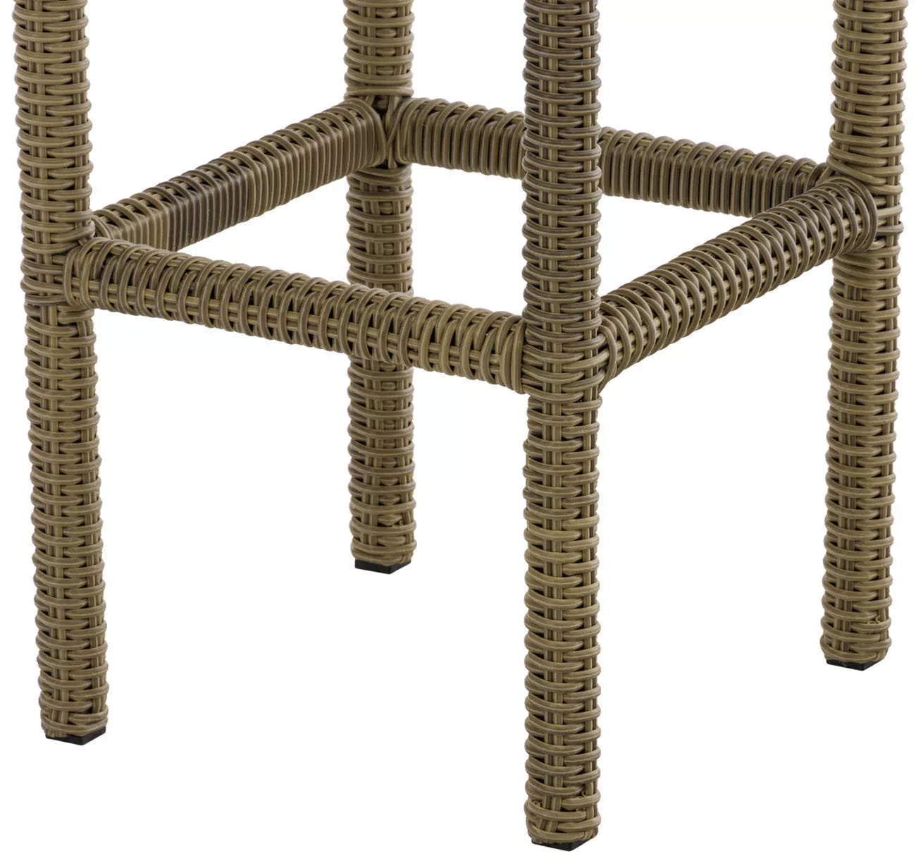 In And OutdoorMatch Barkruk Eduardo - Rotan - Iron grey/ Woodcolor - Barstoelen buiten of keuken - Zonder rugleuning - Set van 1 - Rieten - Ergonomisch - 74cm hoog Barkrukken / hocker