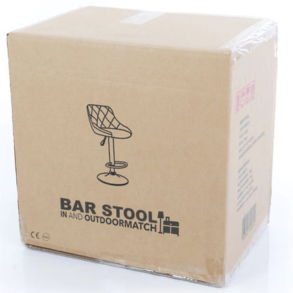 In And OutdoorMatch Barkruk Hipo Zwart - Stof - 60-81cm zithoogte - Ergonomische barstoelen - In hoogte verstelbaar - Set van 1 - Met rugleuning - Voor keuken en bar Barkrukken / hocker