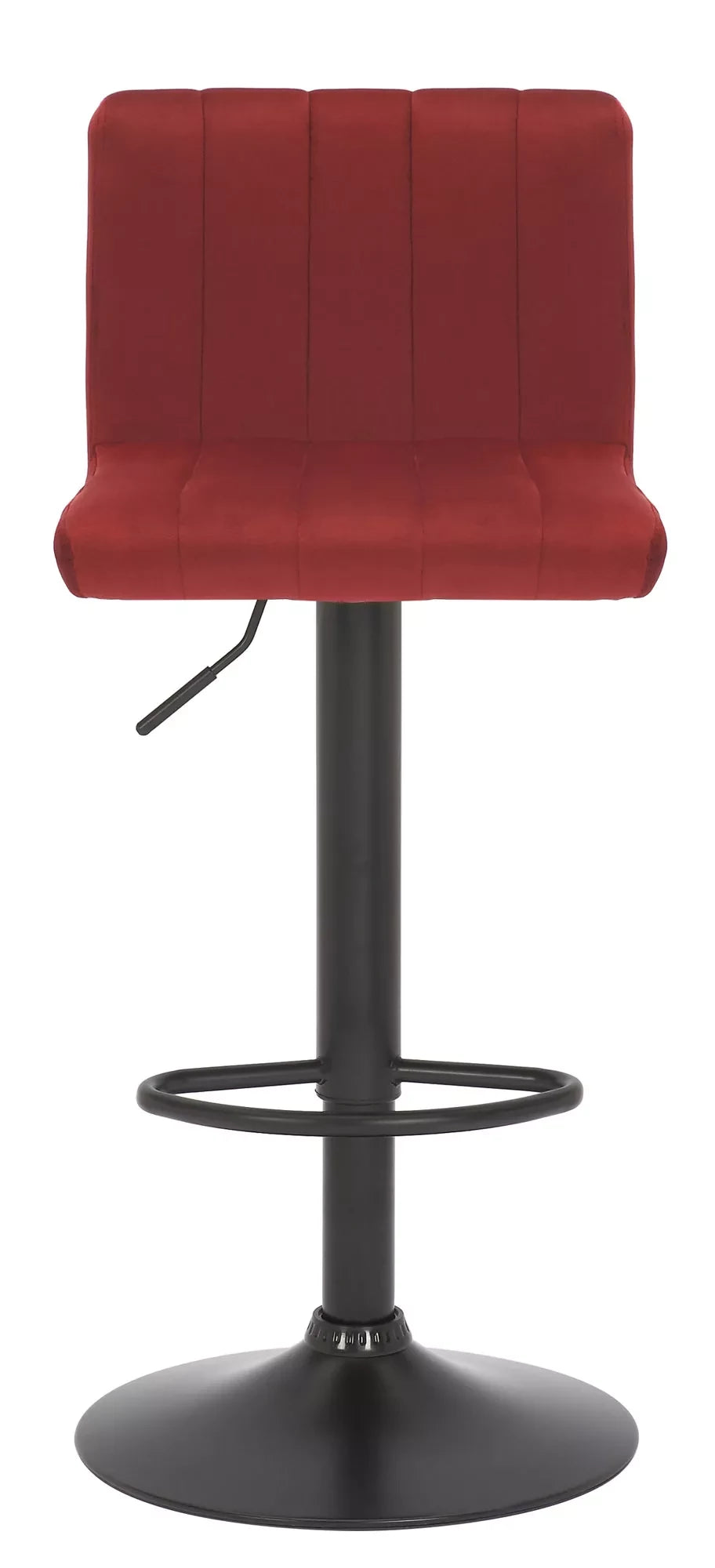 In And OutdoorMatch Barkruk Melyna - Velvet rood - Zithoogte 62-83 cm - Met rugleuning - In hoogte verstelbaar - Set van 1 - Ergonomische - barstoelen - Keuken Barkrukken / hocker