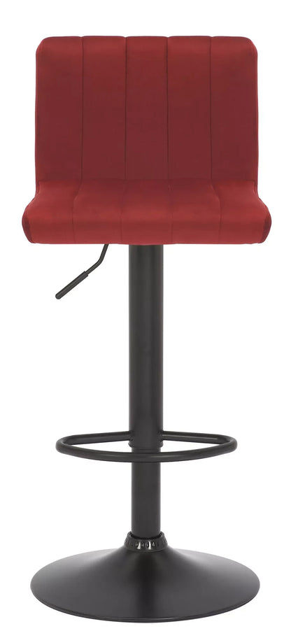 In And OutdoorMatch Barkruk Melyna - Velvet rood - Zithoogte 62-83 cm - Met rugleuning - In hoogte verstelbaar - Set van 1 - Ergonomische - barstoelen - Keuken Barkrukken / hocker