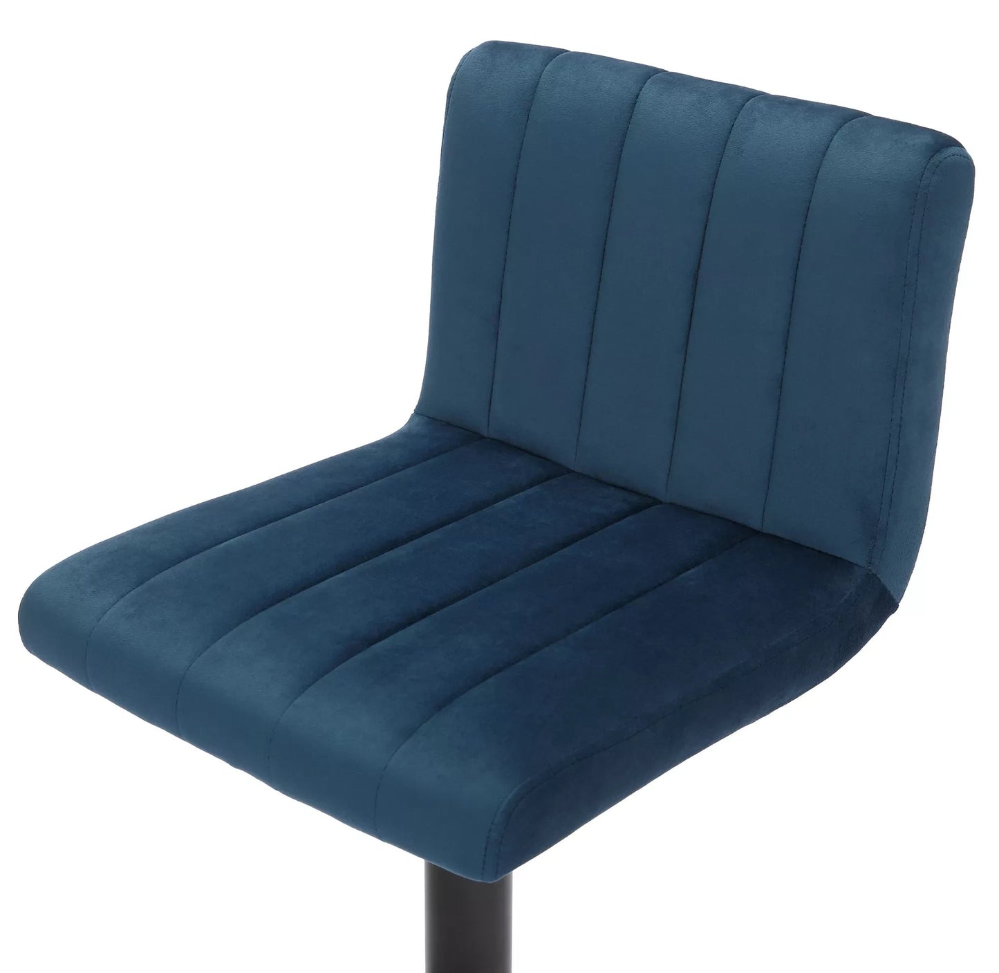 In And OutdoorMatch Barkruk Pat - Fluweel blauw - Zithoogte 62-83 cm - Met rugleuning - In hoogte verstelbaar - Set van 1 - Ergonomische - barstoelen - Keuken Barkrukken / hocker