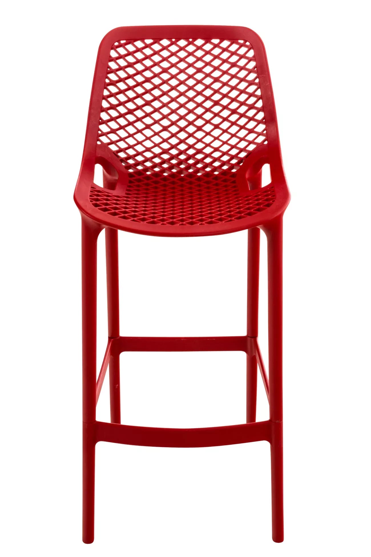 In And OutdoorMatch Barkruk Shyann - Set van 1 - Ergonomisch - Barkruk keuken of kantine - Rood - 75cm Barkrukken / hocker