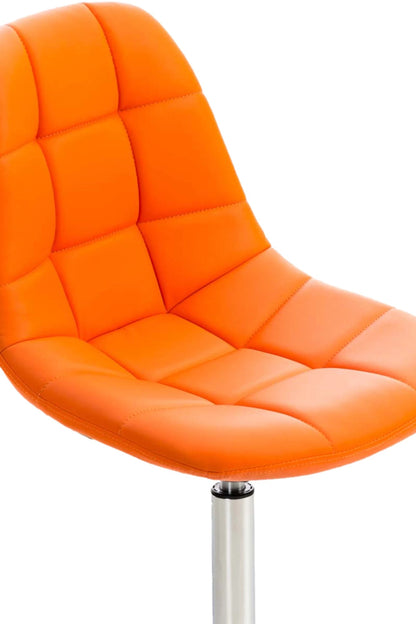 In And OutdoorMatch Barstoelen Martinus - Oranje en Metaal - Set van 2 - Kunstleer - Hoogwaardige bekleding - Decoratieve barstoel - Stijlvolle draaistoel - Luxe uitstraling Eetkamerstoel