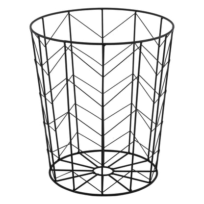 In And OutdoorMatch Bijzettafel Ephraim - Set van 2 - Met Afneembaar Tafelblad - Zwart - Metaal - Stijlvolle mand Bijzetttafel