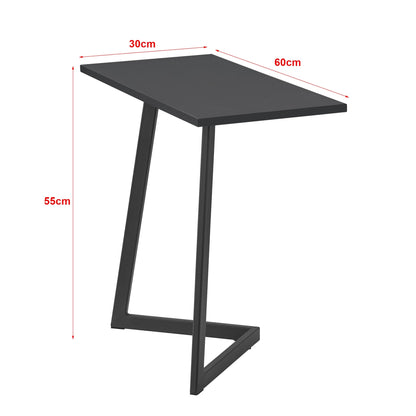 In And OutdoorMatch Bijzettafel Nino - 55x60x30 cm - Zwart - MDF en Metaal Poedercoating - Stijlvol Design Bijzetttafel