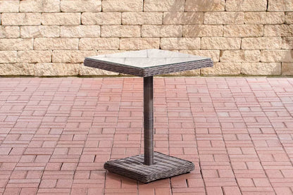 In And OutdoorMatch Bijzettafel Pierce - Glastafel - Tuintafel rotan wicker - Grijs - Salontafel - 59x59x73cm Garden Table