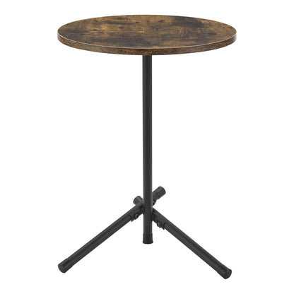 In And OutdoorMatch Bijzettafel Rond Mave - 55xØ40 cm - Houtkleurig en Zwart - MDF en Metaal Poedercoating - Modern Design Bijzetttafel