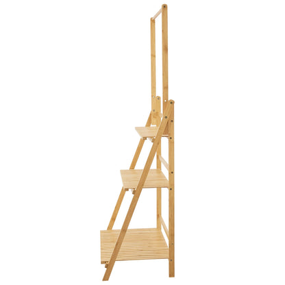 In And OutdoorMatch Bloempot Delmer - Trapladder - 144x70x39,5 cm - Bamboe - Eco-vriendelijk materiaal - Stijlvolle uitstraling Flowerpot