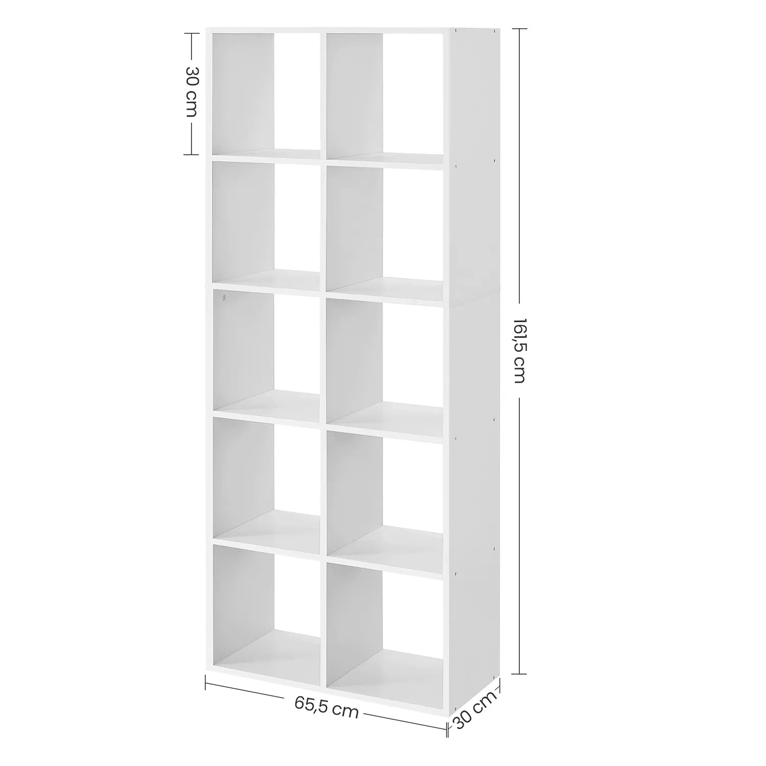 In And OutdoorMatch Boekenkast Brando - Wit - 10 vaks - Boekenplank - Woonkamer, slaapkamer en kinderkamer - Hout - MDF Boekenplank