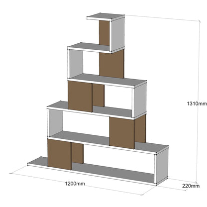 In And OutdoorMatch Boekenkast Stijn - 131x120x22 cm - Wit - MDF Boekenkast