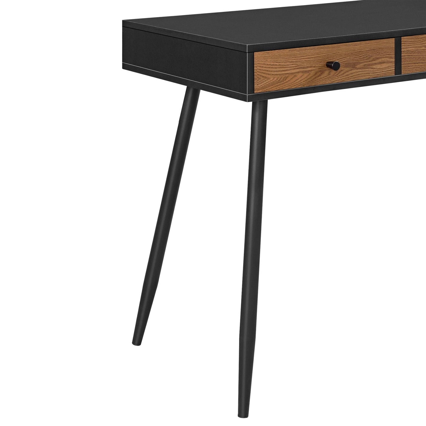 In And OutdoorMatch Bureau Bryce - Met Laden - 115x48x75 cm - Houtkleurig en Zwart - Spaanplaat en Metaal - Modern Design Desk