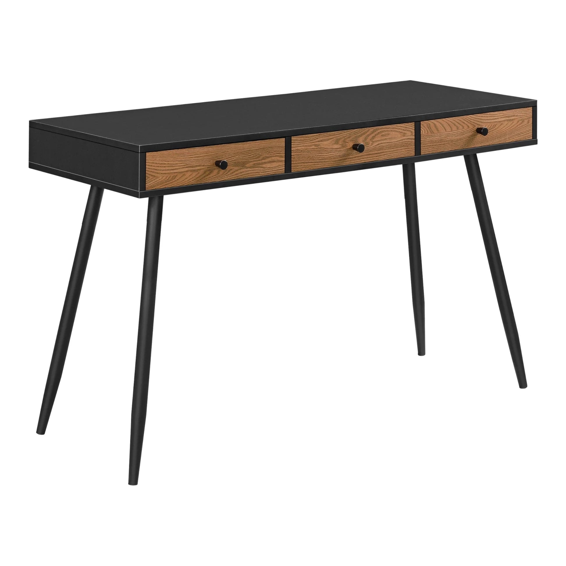 In And OutdoorMatch Bureau Bryce - Met Laden - 115x48x75 cm - Houtkleurig en Zwart - Spaanplaat en Metaal - Modern Design Desk