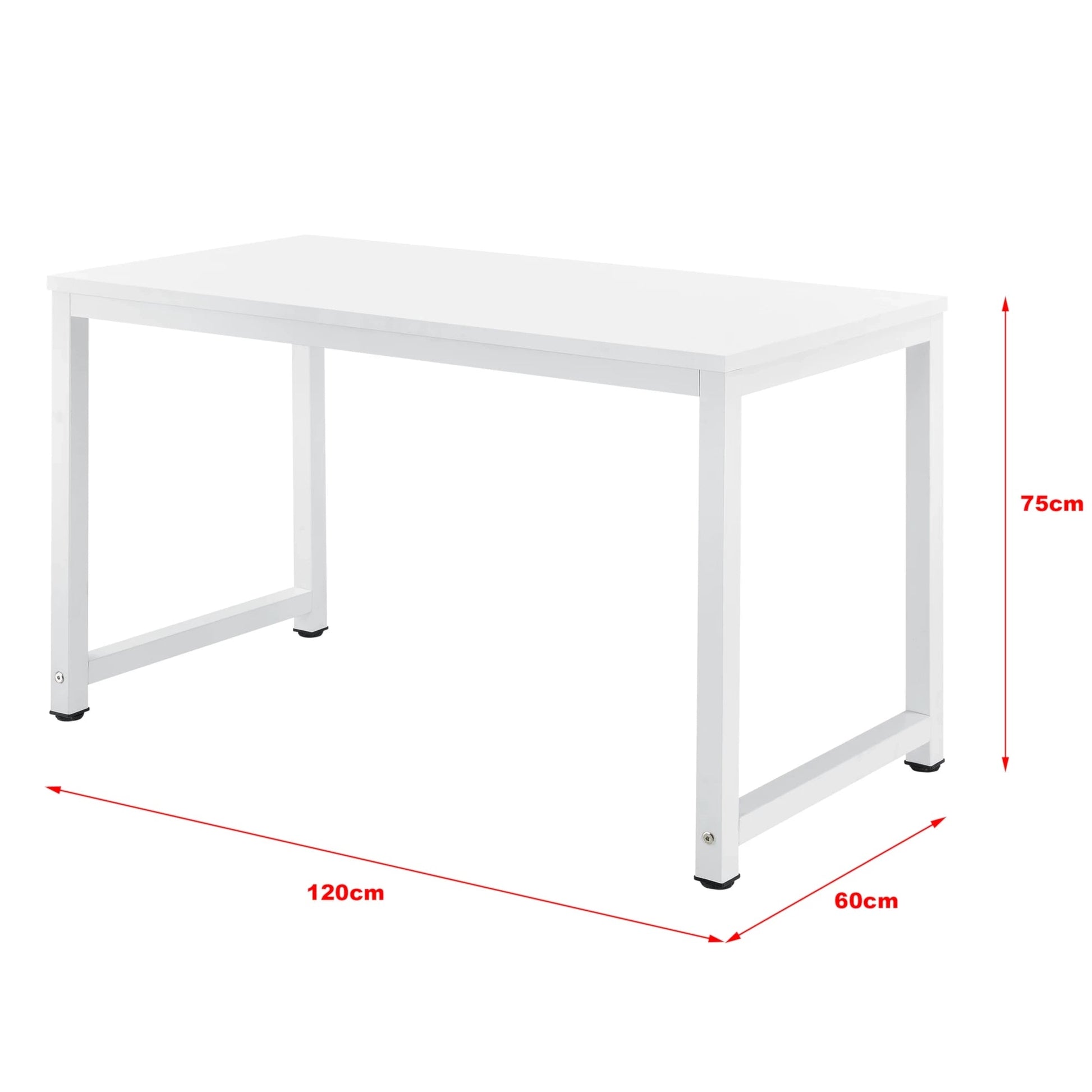 In And OutdoorMatch Bureau Edwina - Laptoptafel - 120x60x75 cm - Wit - Staal en spaanplaat - Klassiek design Desk