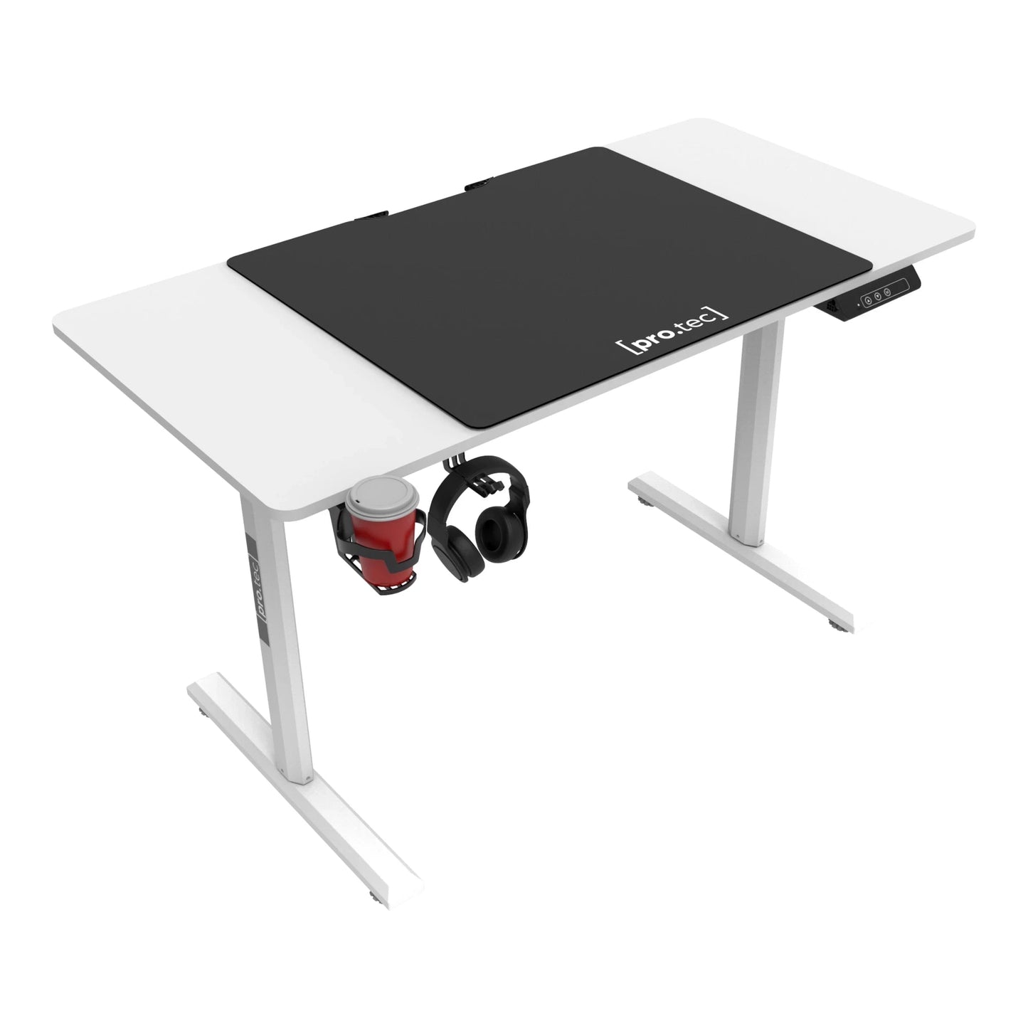 In And OutdoorMatch Bureau Giovanny - Zit Sta Bureau - Elektrisch Verstelbaar - Wit en Zwart - 110x60x72-117 cm Desk