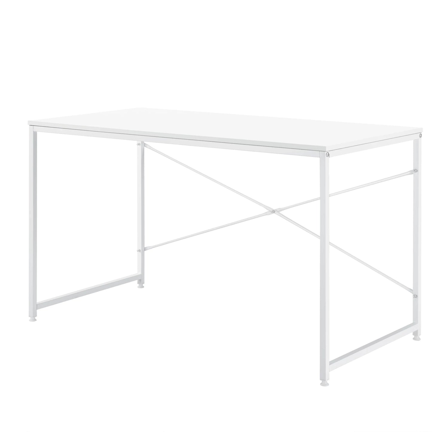 In And OutdoorMatch Bureau Jarret - 120x60x72 cm - Spaanplaat en Metaal - Wit - Modern Design Desk