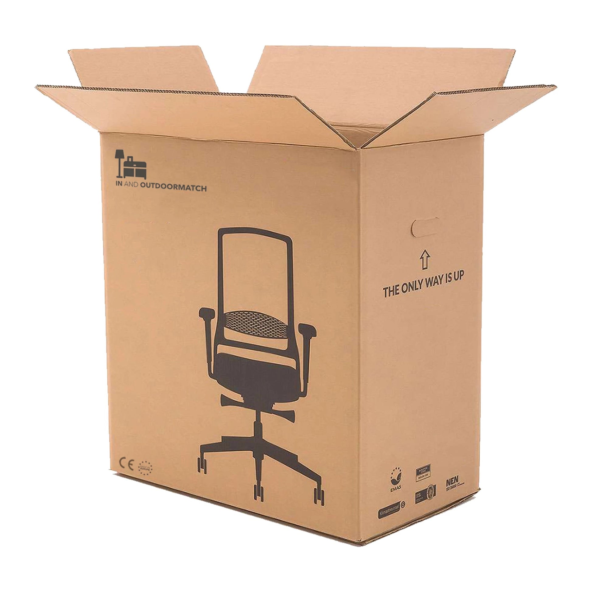 In And OutdoorMatch Bureaustoel Pierce - Grijs kunstleer - Met Rugleuning en Armleuning - In hoogte verstelbaar - Ergonomisch - 49x49x112cm Bureaustoel