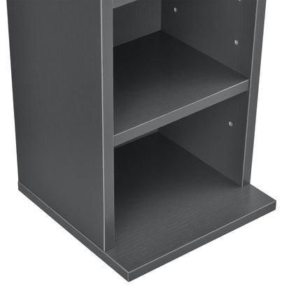 In And OutdoorMatch CD/DVD Kast Compartiment Jasper - Kast - Met 6 Planken - 90x20x20 cm - Donkergrijs - Spaanplaat - Modern Design Boekenplank