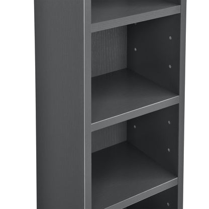 In And OutdoorMatch CD/DVD Kast Compartiment Jasper - Kast - Met 6 Planken - 90x20x20 cm - Donkergrijs - Spaanplaat - Modern Design Boekenplank