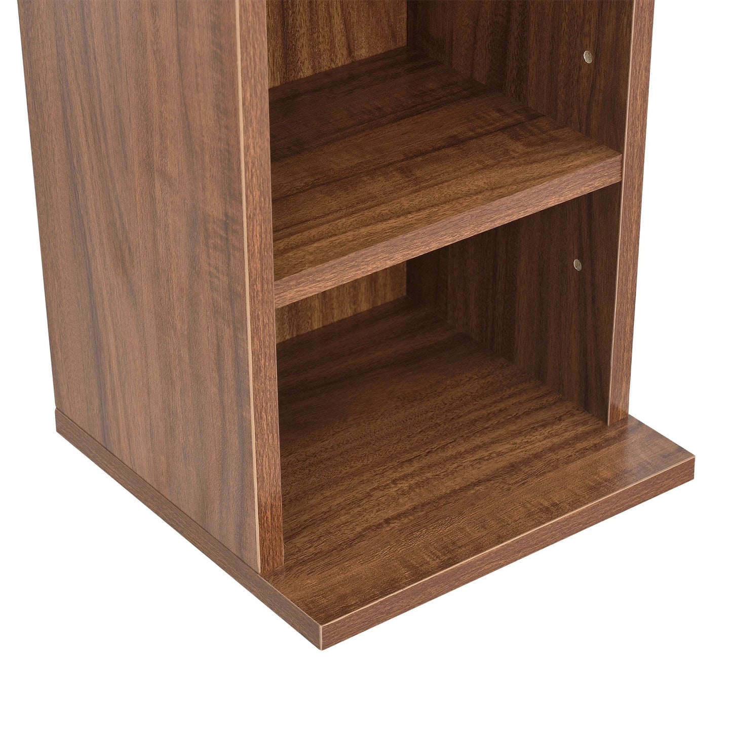 In And OutdoorMatch CD/DVD Kast Compartiment Roman - Kast - Met 6 Planken - 90x20x20 cm - Walnoot - Spaanplaat - Modern Design Boekenplank