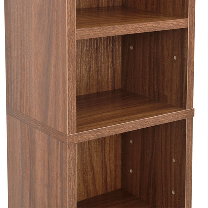 In And OutdoorMatch CD/DVD Kast Compartiment Roman - Kast - Met 6 Planken - 90x20x20 cm - Walnoot - Spaanplaat - Modern Design Boekenplank