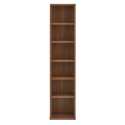 In And OutdoorMatch CD/DVD Kast Compartiment Roman - Kast - Met 6 Planken - 90x20x20 cm - Walnoot - Spaanplaat - Modern Design Boekenplank