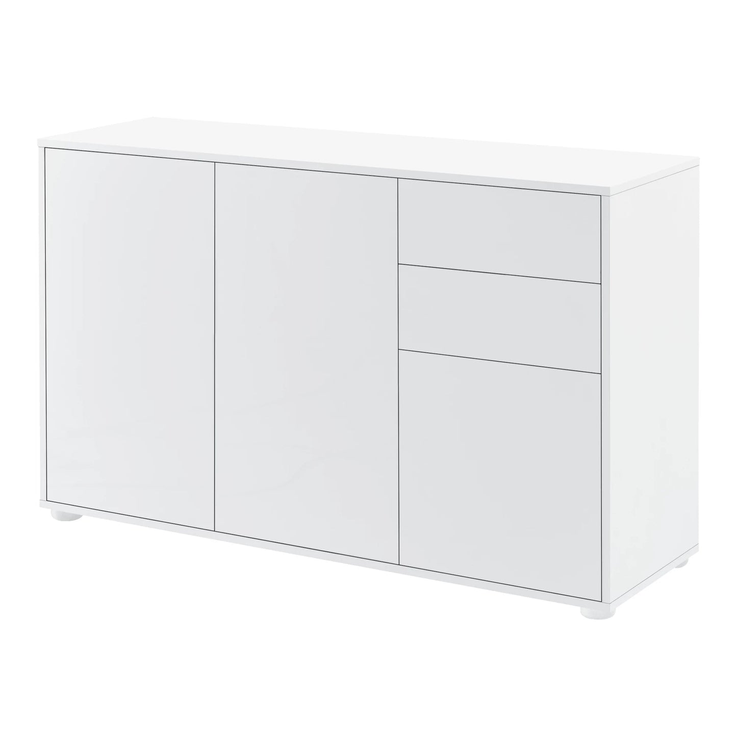 In And OutdoorMatch Commode Reginald - Duw en Open - 74x117x36 cm - Wit Hoogglans - Spaanplaat - Modern Design Kast