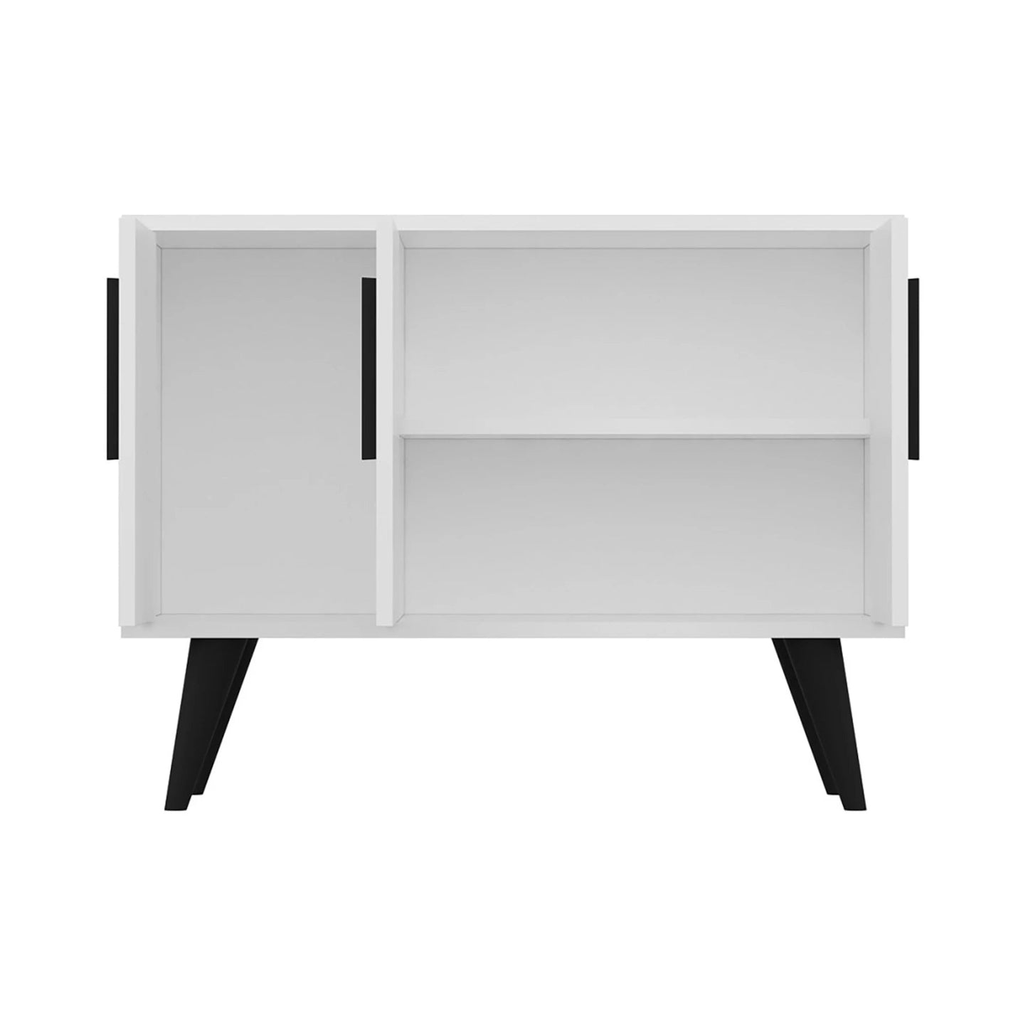 In And OutdoorMatch Commode Remington - 69x90x35 cm - Wit en Zwart - Spaanplaat - Stijlvol Design Bijzetttafel