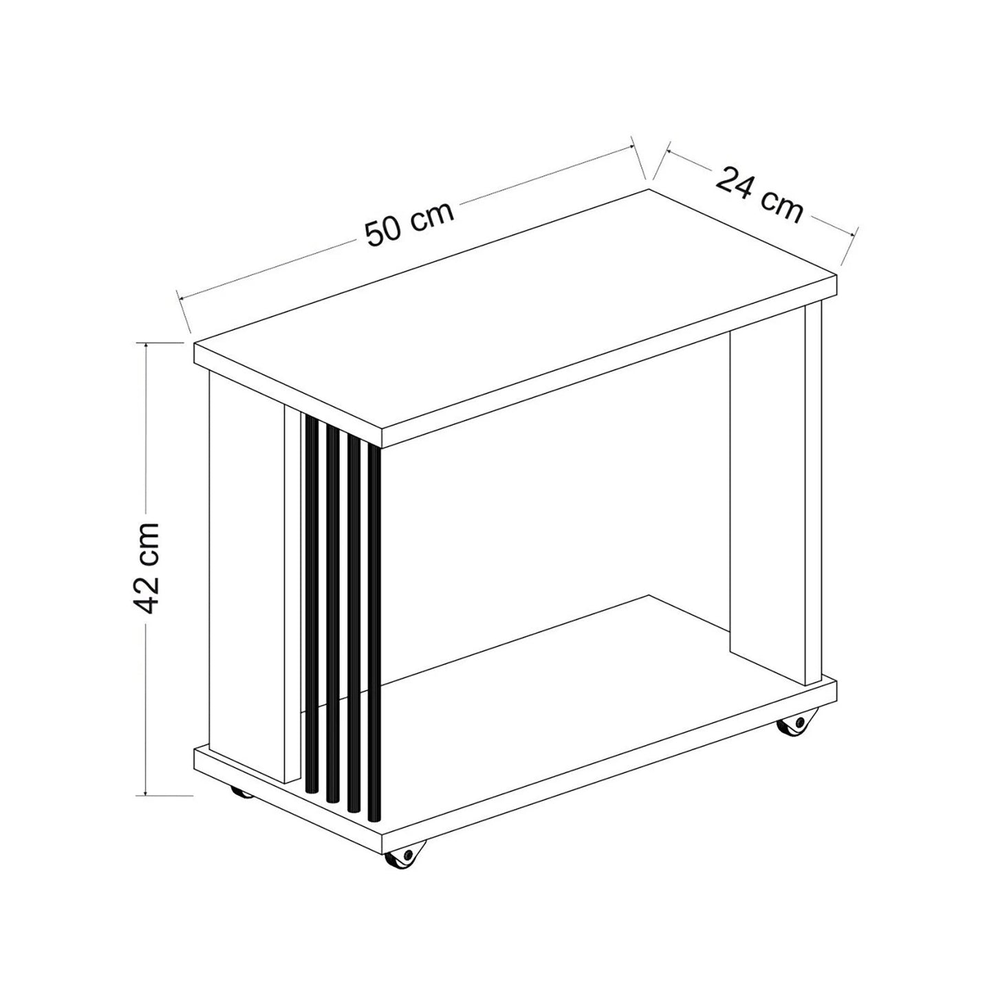 In And OutdoorMatch Consoletafel Gino - 42x50x24 cm - Houtkleur - MDF Bijzetttafel