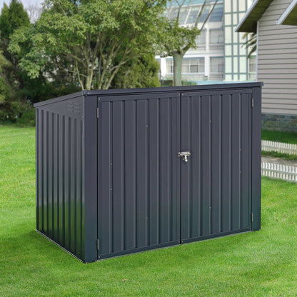 In And OutdoorMatch Container Conversie Xander - Donkergrijs - 112-131x173x101 cm - Staal - Stijlvol design Afvalcontainer