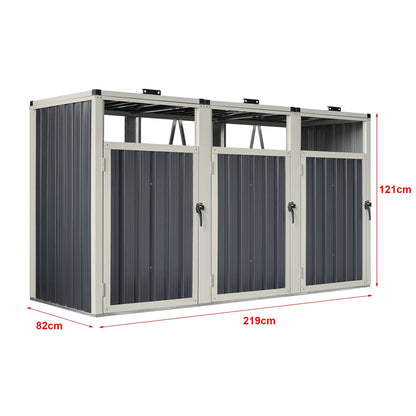 In And OutdoorMatch Containerconversie Jamie - Antraciet - 121x219x82 cm - Weerbestendige behuizing - Stijlvol design Afvalcontainer