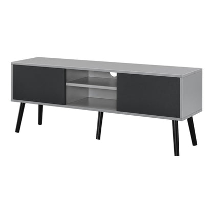 In And OutdoorMatch Delta-meubel Odalys - 120x29,5x46,5 cm - Lichtgrijs en Zwart - Spaanplaat en Hout - Stijlvol design TV cabinet