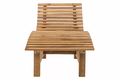 In And OutdoorMatch Designer ligbank Anibal - Brede latjes - Houten bank - Tuinbank - Loungebank buiten - Ligbed Garden Bench