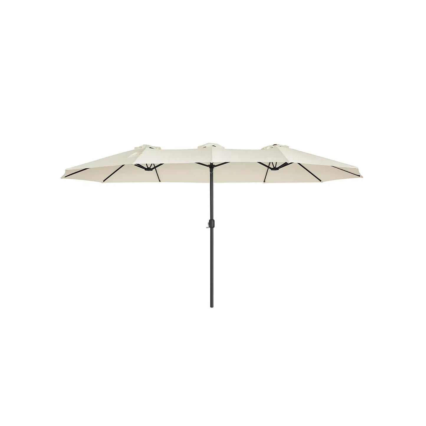 In And OutdoorMatch Dubbele Parasol Antonetta - 460x270cm - Extra Large - UV Bescherming tot UPF 50+ - met Slinger Markt - Zonder Standaard - Wit Sunshade