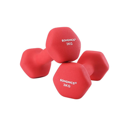 In And OutdoorMatch Dumbbells Set Zaria - 2x3,0kg - Rood - 20x8,5cm - Thuis - Gym - Kantoor Dumbell set