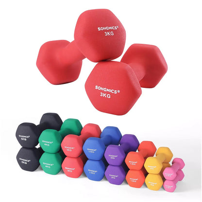 In And OutdoorMatch Dumbbells Set Zaria - 2x3,0kg - Rood - 20x8,5cm - Thuis - Gym - Kantoor Dumbell set