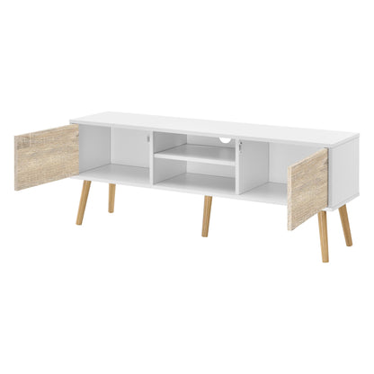 In And OutdoorMatch Earnest-meubel Graca - 120x29,5x46,5 cm - Wit Eiken - Spaanplaat en Hout - Stijlvol design TV cabinet