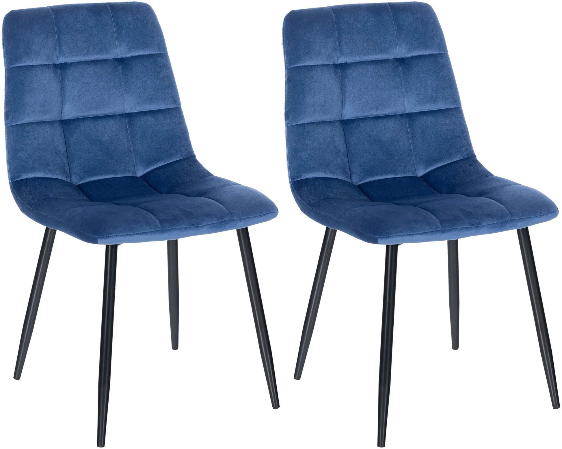 In And OutdoorMatch Eetkamerstoel Cliff - Blauw - Set van 2 - Eetkamerstoel - Fluweel - Hoogwaardige bekleding - Decoratieve stoel - Stijlvolle eetkamerstoel Eetkamerstoel