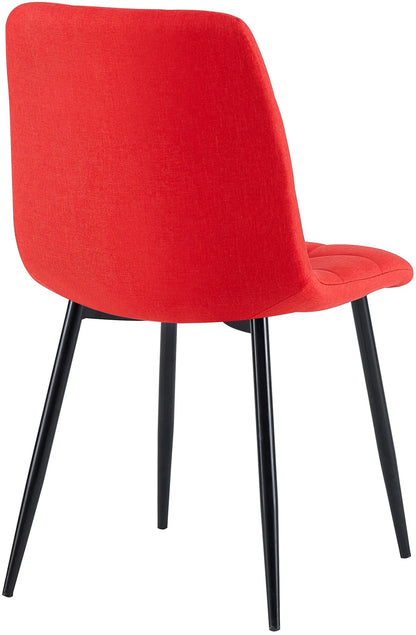 In And OutdoorMatch Eetkamerstoelen Abbie - Rood - Set van 4 - Stof - Hoge kwaliteit bekleding - Luxe eetkamerstoelen - Moderne look Eetkamerstoel