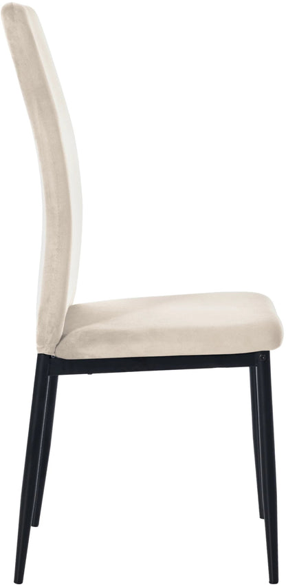 In And OutdoorMatch Eetkamerstoelen Andrina - Crème - Set van 4 - Fluweel - Hoogwaardige bekleding - Luxe eetkamerstoelen - Moderne look Eetkamerstoel