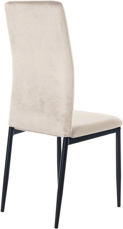 In And OutdoorMatch Eetkamerstoelen Andrina - Crème - Set van 4 - Fluweel - Hoogwaardige bekleding - Luxe eetkamerstoelen - Moderne look Eetkamerstoel