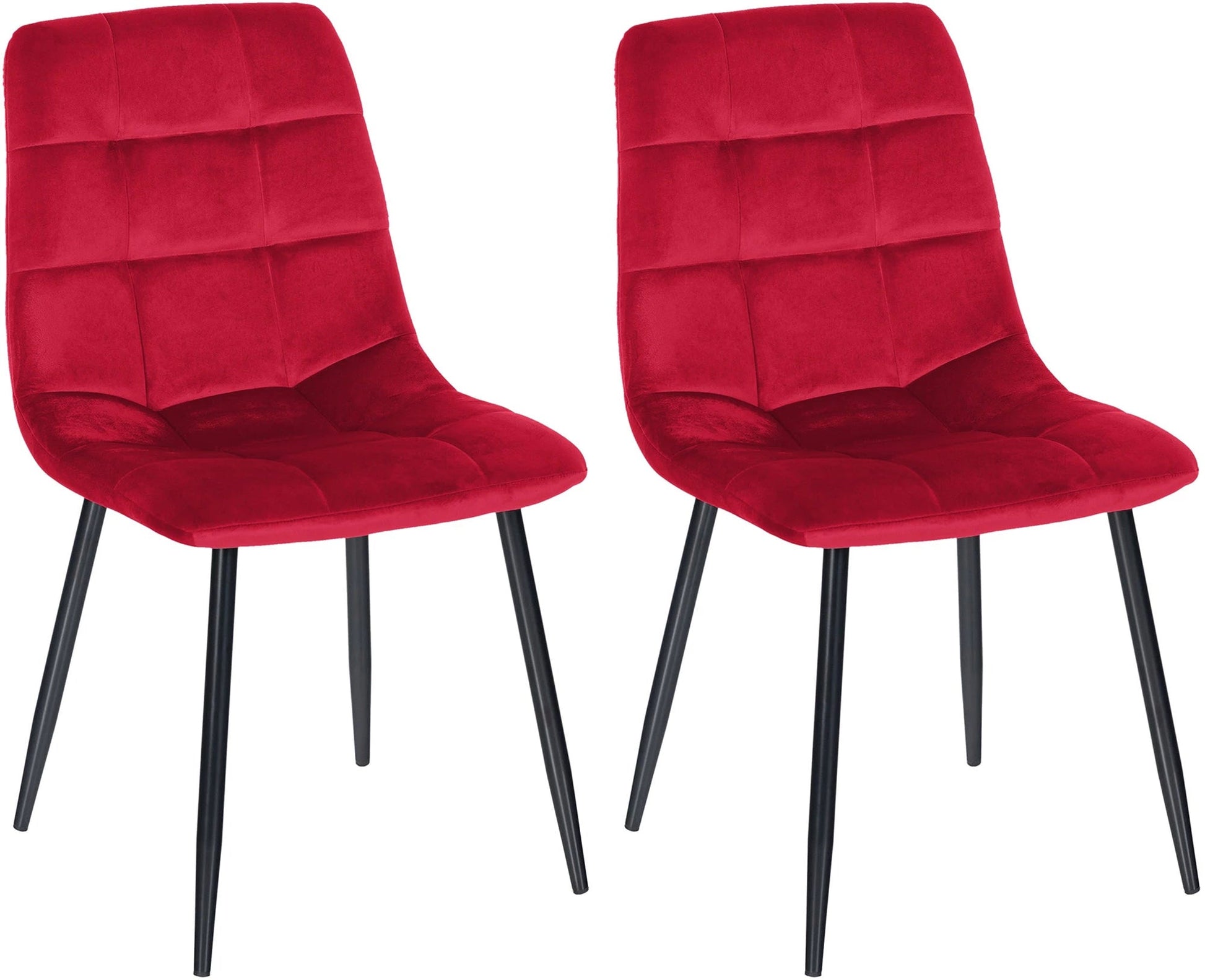 In And OutdoorMatch Eetkamerstoelen Archibald - Rood - Set van 2 - Stof - Hoge kwaliteit bekleding - Luxe eetkamerstoel - Luxe uitstraling Eetkamerstoel