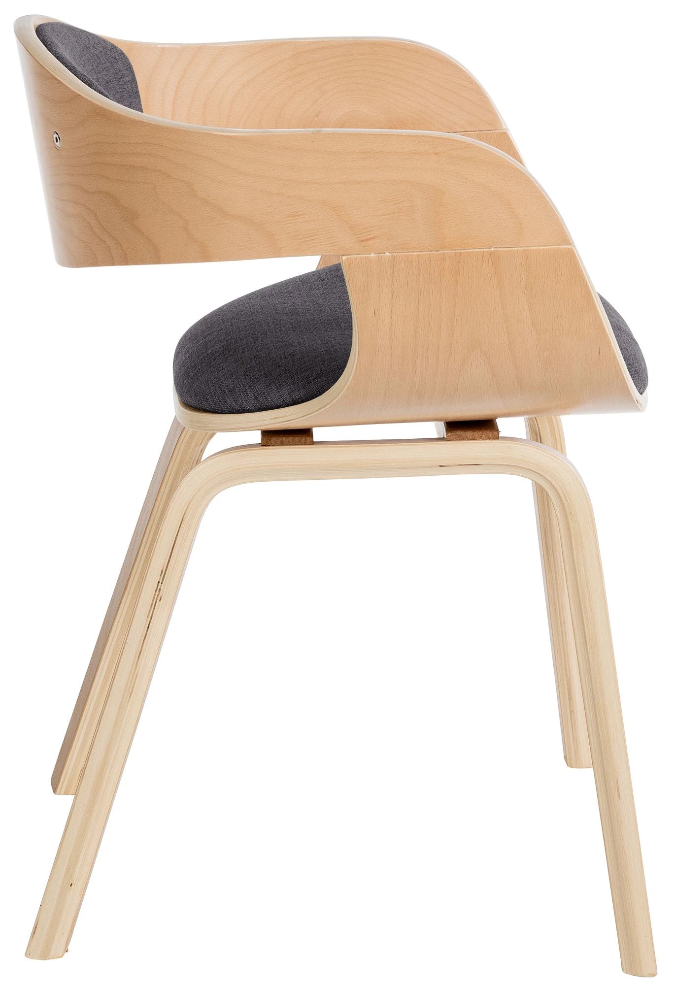 In And OutdoorMatch Eetkamerstoelen Arlo - Grijs - Set van 2 - Stof - Hoogwaardige bekleding - Opvallende eetkamerstoel - Stijlvolle eetkamerstoel - Robuust houten frame Eetkamerstoel