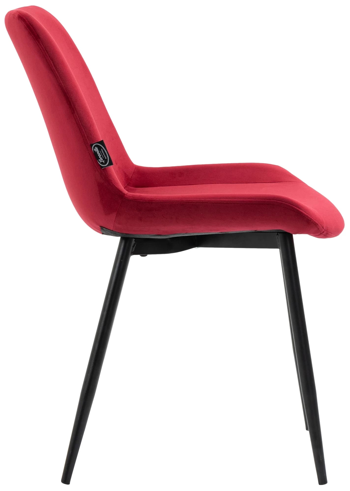 In And OutdoorMatch Eetkamerstoelen Bella - Rood - Set van 2 - Fluweel - Hoge kwaliteit bekleding - Stijlvolle eetkamerstoelen - Luxe uitstraling Eetkamerstoel