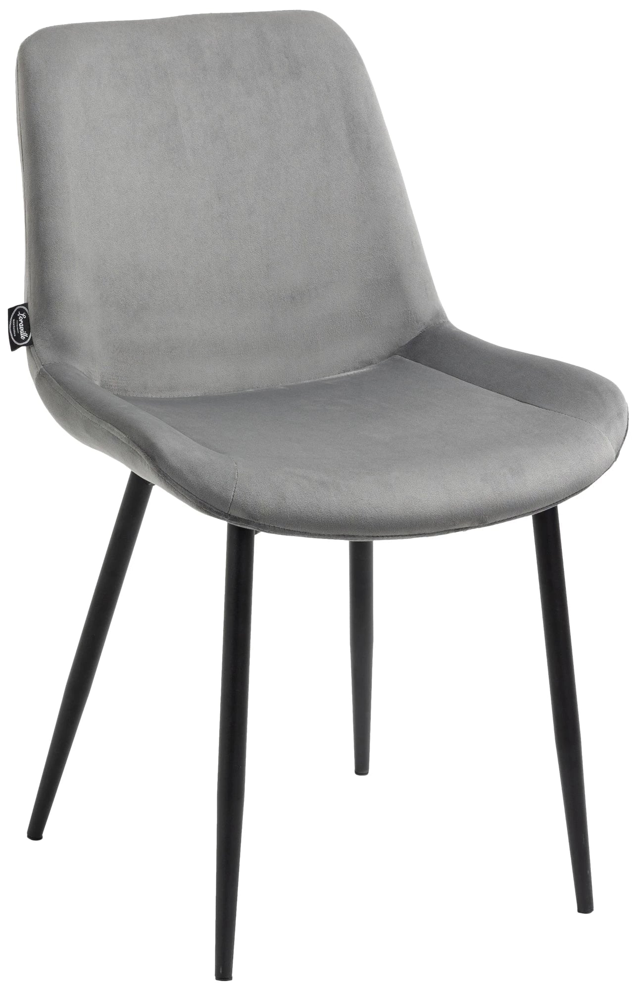 In And OutdoorMatch Eetkamerstoelen Elisa - Grijs - Set van 4 - Fluweel - Hoge kwaliteit bekleding - Stijlvolle eetkamerstoelen - Luxe uitstraling Eetkamerstoel