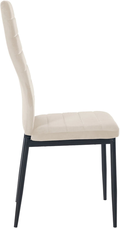 In And OutdoorMatch Eetkamerstoelen Hailie - Crème - Set van 4 - Fluweel - Hoogwaardige bekleding - Luxe eetkamerstoelen - Stijlvolle uitstraling Eetkamerstoel