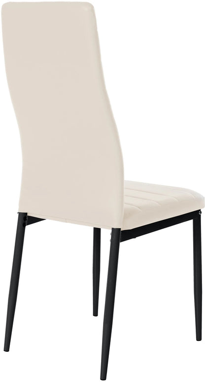 In And OutdoorMatch Eetkamerstoelen Hailie - Crème - Set van 4 - Fluweel - Hoogwaardige bekleding - Luxe eetkamerstoelen - Stijlvolle uitstraling Eetkamerstoel