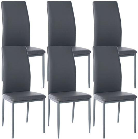 In And OutdoorMatch Eetkamerstoelen Joann - Set van 6 - Kunstleer - Hoogwaardige bekleding - Luxe eetkamerstoelen - Moderne uitstraling Eetkamerstoel